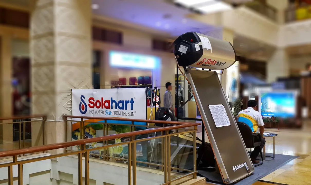 Solar water heater Solahart yang tersedia untuk disewa