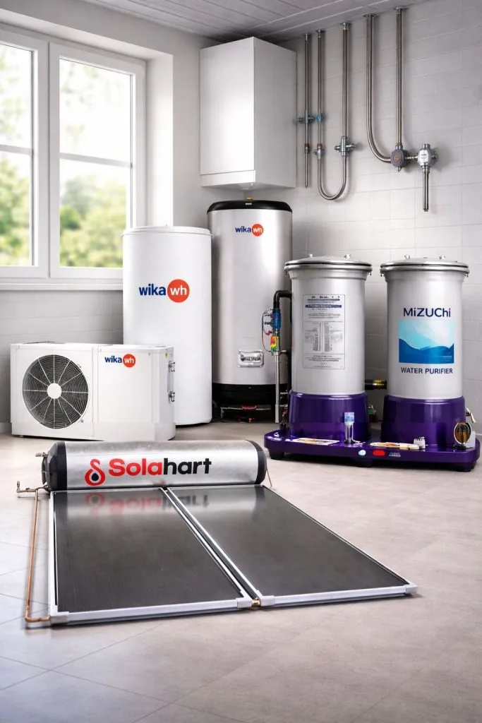 Water heater Wika dan water purifier Mizuchi terpasang di rumah pelanggan